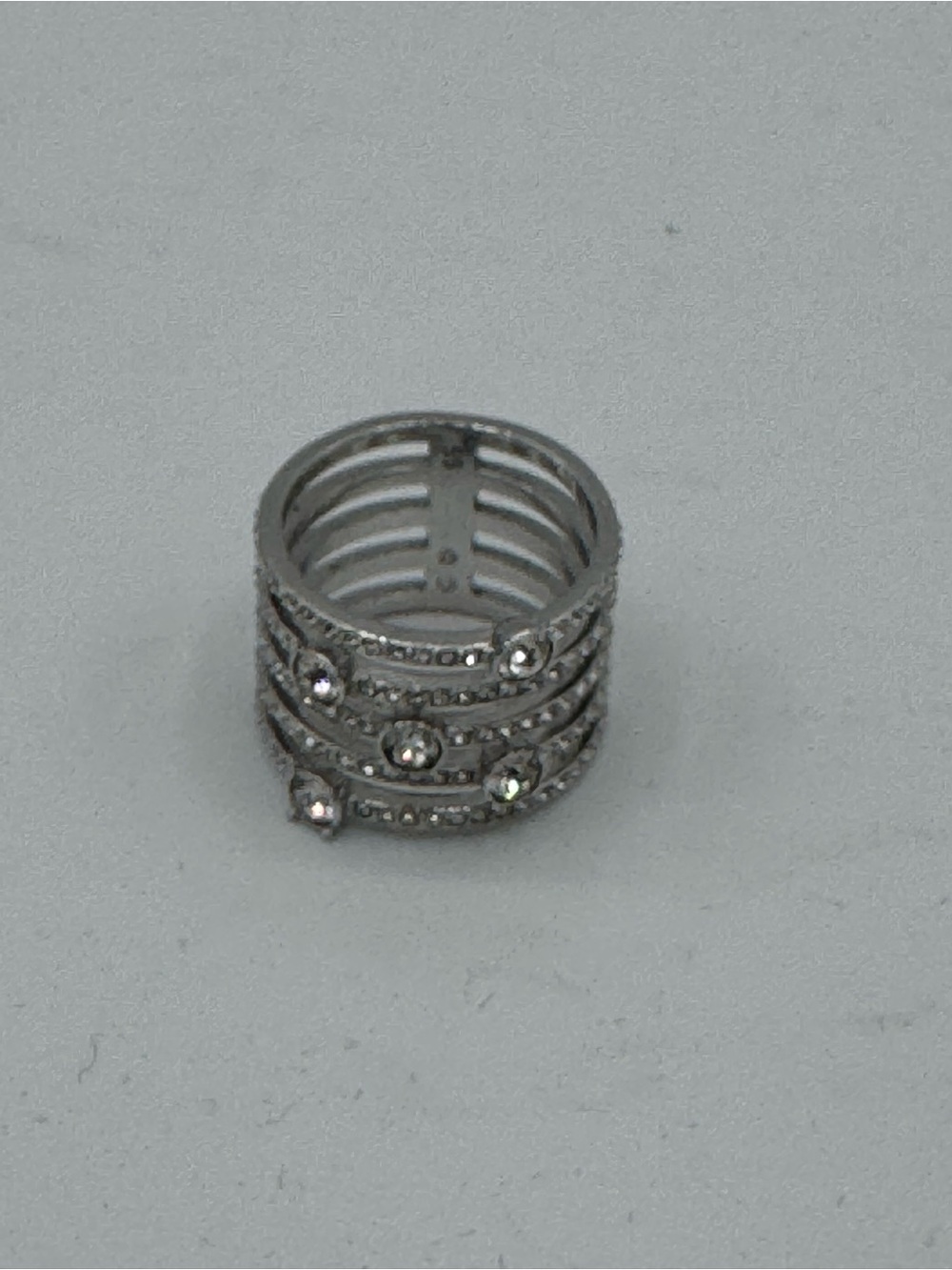 Swarovski Silver Layered Crystal Band Ring
